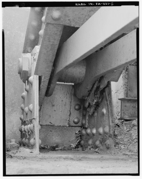 File:View of southwest bearing seat of county bridge no. 14 - County Bridge No. 14, Township Route 493 over Tioga River at Canoe Camp, Mansfield, Tioga County, PA HAER PA,59-MANS.V,1-5.tif