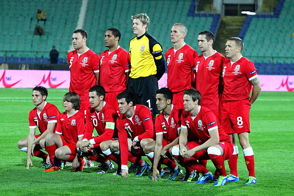 The Wales team on 11 October 2011 ahead of their UEFA Euro 2012 qualifying match against Bulgaria in Sofia