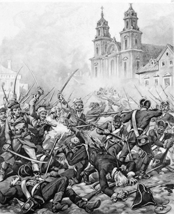 Fights at Krakowskie Przedmieście, by Juliusz Kossak