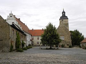 Inner courtyard of the Egeln moated castle, from the east