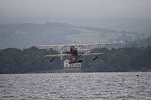 The replica seaplane, "Waterbird" takes off from Lake Windermere, 14 June 2022 Waterbird flies!.jpg