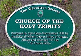 Holy Trinity, Wavertree - plaque