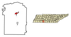 Emplacement de Waynesboro dans le comté de Wayne, Tennessee.