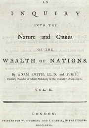 Adam Smith's title page of The Wealth of Nations. Wealth of Nations title.jpg