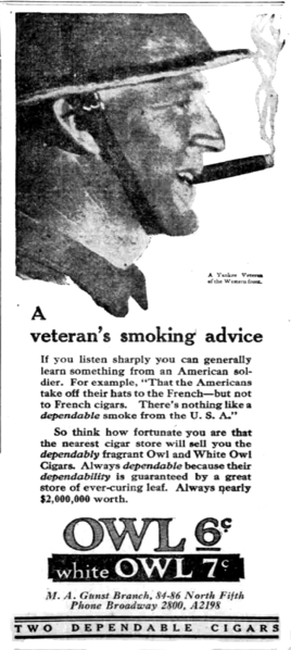 File:White Owl WW1 cigar ad.png