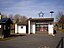 Wildenau (Selb), Wunsiedel District, Bavaria, Germany; firehouse with war memorial desk