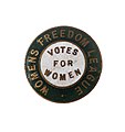 Women's Freedom League badge, c. 1907. (22754813756).jpg