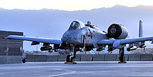 104th EFS A-10C Thunderbolt II 78-0702 sits on the aircraft ramp at Bagram Airfield, Afghanistan, 2012. 104th Expeditionary Fighter Squadron A-10 Afghanistan 2012 - 2.jpg