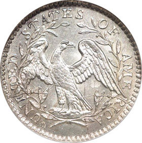 The 1794 "Flowing Hair" half dime, reverse 1794 half dime rev.jpg