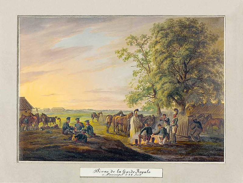 File:1812 June 26. Marijampolė. Bivouac of the Italian Royal Guard.jpg