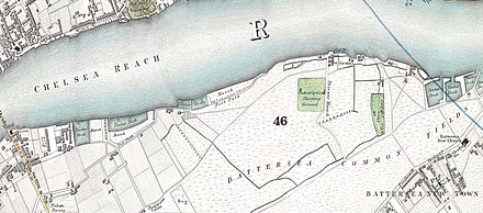 Battersea Common Fields shown on a map published in 1830
