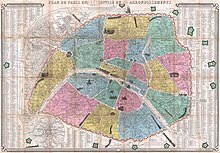 1863 (Henriot, Plan de Paris en 1863, divisé en 20 arrondissements)