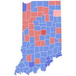 1964 US-Senatswahl in Indiana Ergebniskarte von county.svg