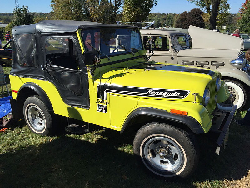 File:1974 Jeep CJ-5 Renegade V8 in yellow - all original - at 2015 AACA Eastern Regional Fall Meet 1of7.jpg