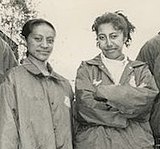 Tanya Muagututi'a (right) with long time collaborator Erolia Ifopo in 1994