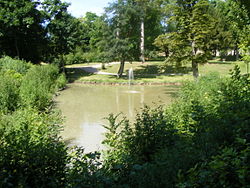 Castle park with pond from Koeth-Wanscheid Castle