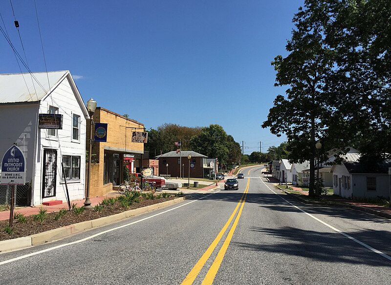 File:2016-09-13 12 59 01 View east along Maryland State Route 564 (9th Street) at Maple Avenue in Bowie, Prince Georges County, Maryland.jpg