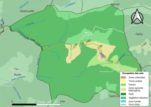 Mapa de colores que muestra el uso de la tierra.