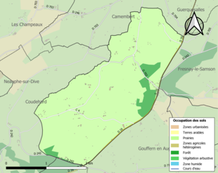 Kolorowa mapa przedstawiająca użytkowanie gruntów.