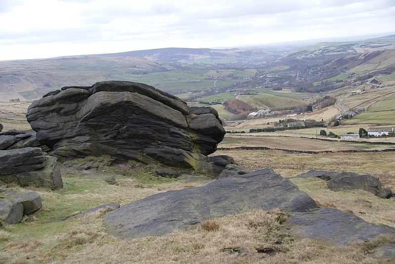 File:A stone that's tilting off the edge - geograph.org.uk - 1775503.jpg