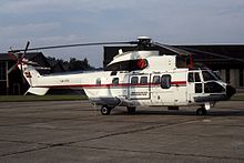 Aerospatiale AS-332 Super Puma at Groningen Airport in 1990