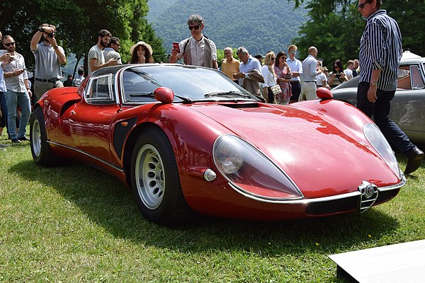 A 1968 Alfa Romeo 33-2 Stradale, winner of the 2018 Coppa d'Oro