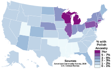 Americans with Polish Ancestry by state.svg