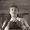 Thumbnail for File:Anastasia Nikolaevna Romanova in a selfie (self-portrait) at the Alexander Palace, 1914.jpg