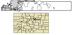 Location of the Town of Foxfield in Arapahoe County, Colorado.