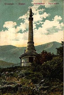 Arpad's statue in Brasov, (then in Austria-Hungary) symbolizing the Hungarian rule of the Pannonian Basin, was destroyed in 1913 by a bomb set up by Romanian anarchist Ilie Catarau Arpad1.jpg