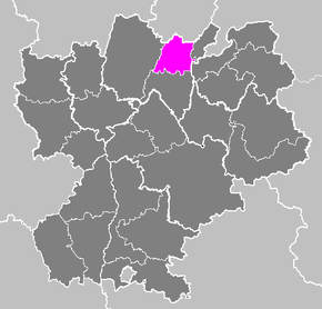 Arrondissement Nantua na mapě regionu Rhône-Alpes