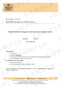 Sample image of the survey form Australian Marriage Law Postal Survey form.png