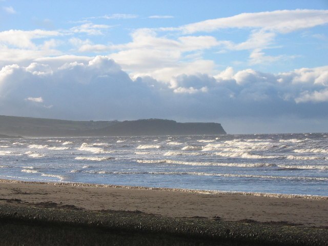 Part of Ayr Beach with the Heads of Ayr in the background