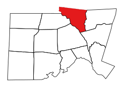 Baldwin Township okulunun Chatham County şehrindeki konumu