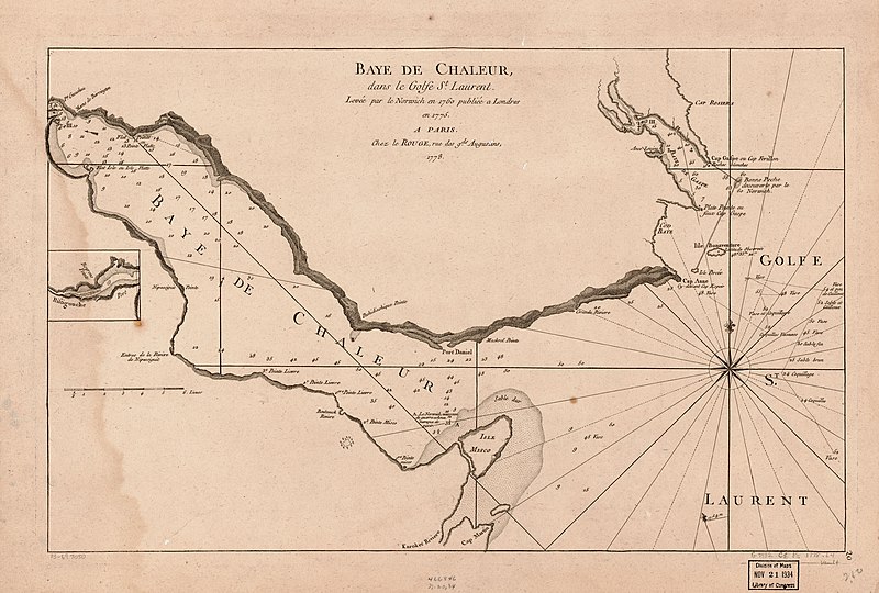 File:Baye de Chaleur, dans le Golfe St. Laurent, 1778. LOC 73697050.jpg