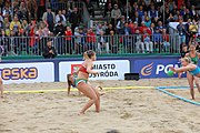 Deutsch: Beachhandball Europameisterschaften 2019 (Beach handball Euro); Tag 6: 7. Juli 2019 – Frauenfinale, Dänemark-Ungarn 2:0 (18:12, 23:22) English: Beach handball Euro; Day 6: 7 July 2019 – Women's Final – Denmark-Hungary 2:0 (18:12, 23:22)