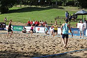 Deutsch: Beachhandball Europameisterschaften 2019 (Beach handball Euro); Tag 1: 2. Juli 2019 – Männer, Vorrunde Gruppe A, Deutschland-Norwegen 2:0 (22:14, 22:20) English: Beach handball Euro; Day 1: 2 July 2019 – Men Preliminary Round Group A – Germany-Norway 2:0 (22:14, 22:20)