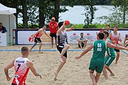 Deutsch: Beachhandball Europameisterschaften 2019 (Beach handball Euro); Tag 2: 3. Juli 2019 – Männer, Vorrunde Gruppe C, Nordmazedonien-Schweiz 0:2 (13:22, 18:19) English: Beach handball Euro; Day 2: 3 July 2019 – Women Preliminary Round Group A – Men Preliminary Round Group C – North Macedonia-Switzerland 0:2 (13:22, 18:19)