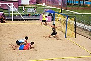 Deutsch: Beachhandball bei den Olympischen Jugendspielen 2018; Tag 3, 9. Oktober 2018; Jungs, Vorrunde, Gruppe A - Ungarn-Thailand 2:1 English: Beach handball at the 2018 Summer Youth Olympics at 9 October 2018 – Girls Preliminary Round Group A‎ – Hungary-Thailand 2:1