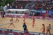 Deutsch: Beachhandball bei den Olympischen Jugendspielen 2018; Tag 5, 10. November 2018; Mädchen, Hauptrunde - Kroatien-Argentinien 1:2 English: Beach handball at the 2018 Summer Youth Olympics at 11 October 2018 – Girls Main Round – Croatia-Argentina 1:2