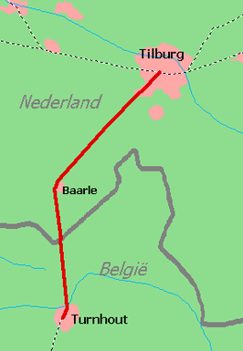 Spoorlijn Tilburg - Turnhout op de kaart