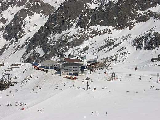 Bergstation Eisgrat op de Stubaier Gletscher