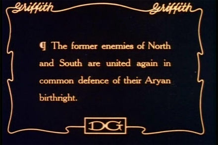 Carton extrait de Naissance d'une nation de D. W. Griffith.