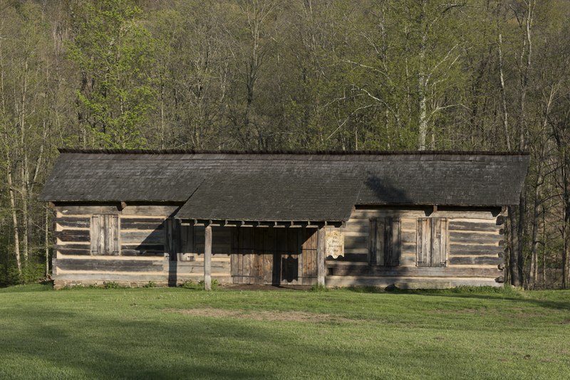 File:Blacksmith shop outside the reconstructed fort at Prickett's Fort State Park, a 22-acre West Virginia state park north of Fairmont, near the confluence of Prickett's Creek and the Monongahela River LCCN2015631597.tif