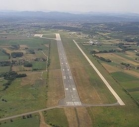 Vista aérea da pista