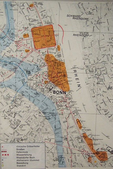 Bonn map Roman settlement area