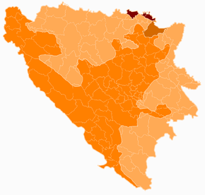 Harta cantonului Posavina în cadrul statului Bosnia și Herțegovina