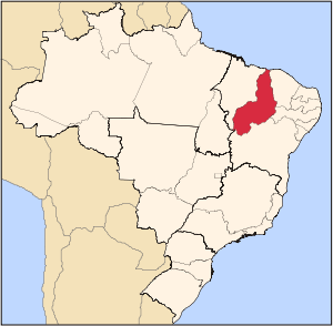 Мапа Бразилії з позначеним штатом Піауї