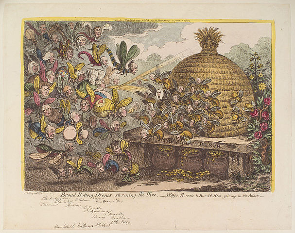 https://upload.wikimedia.org/wikipedia/commons/thumb/d/df/Broad-bottom_drones_storming_the_hive_-_wasps%2C_hornets_%26_bumble_bees%2C_joining_in_the_attack_by_James_Gillray.jpg/607px-Broad-bottom_drones_storming_the_hive_-_wasps%2C_hornets_%26_bumble_bees%2C_joining_in_the_attack_by_James_Gillray.jpg
