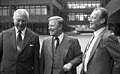 Helmut Schmidt und Altkanzler Kurt Georg Kiesinger, Willy Brandt in Bonn, 1979